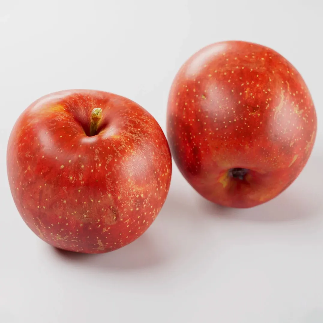 red apple on white background