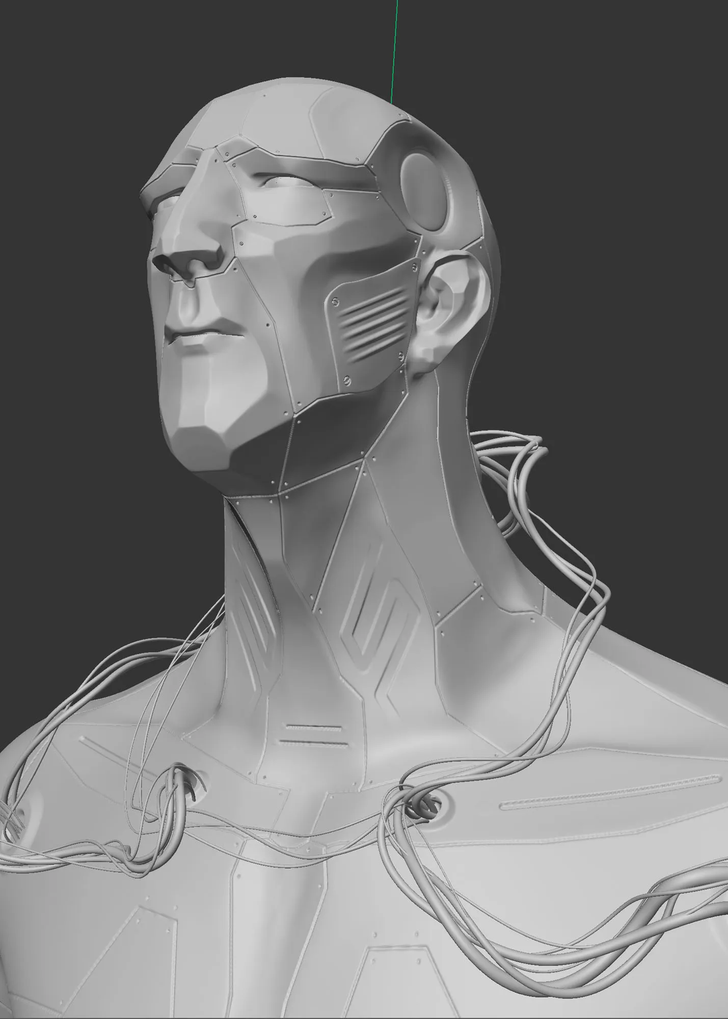 The robot in Cinema 4D's viewport