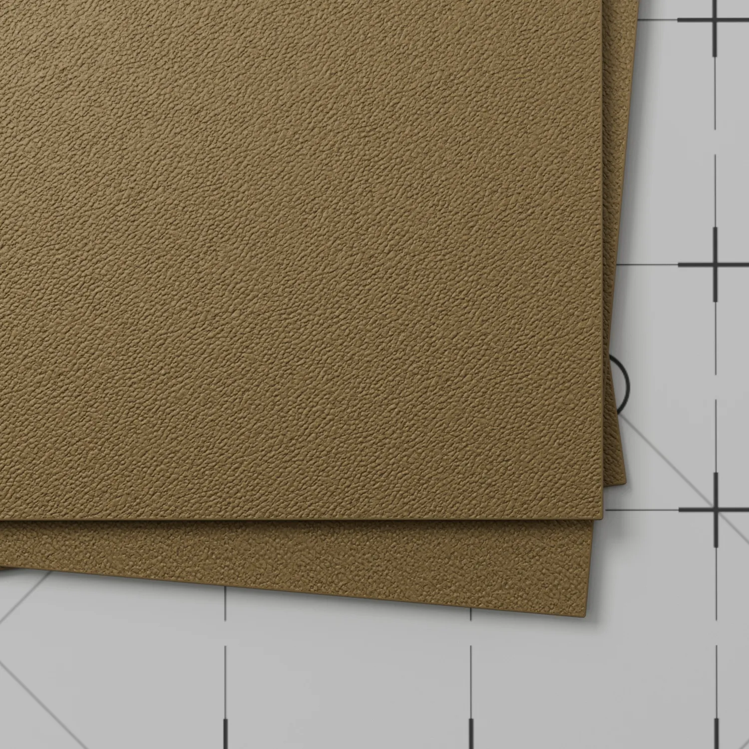 Close-up render of a heathered brown paper