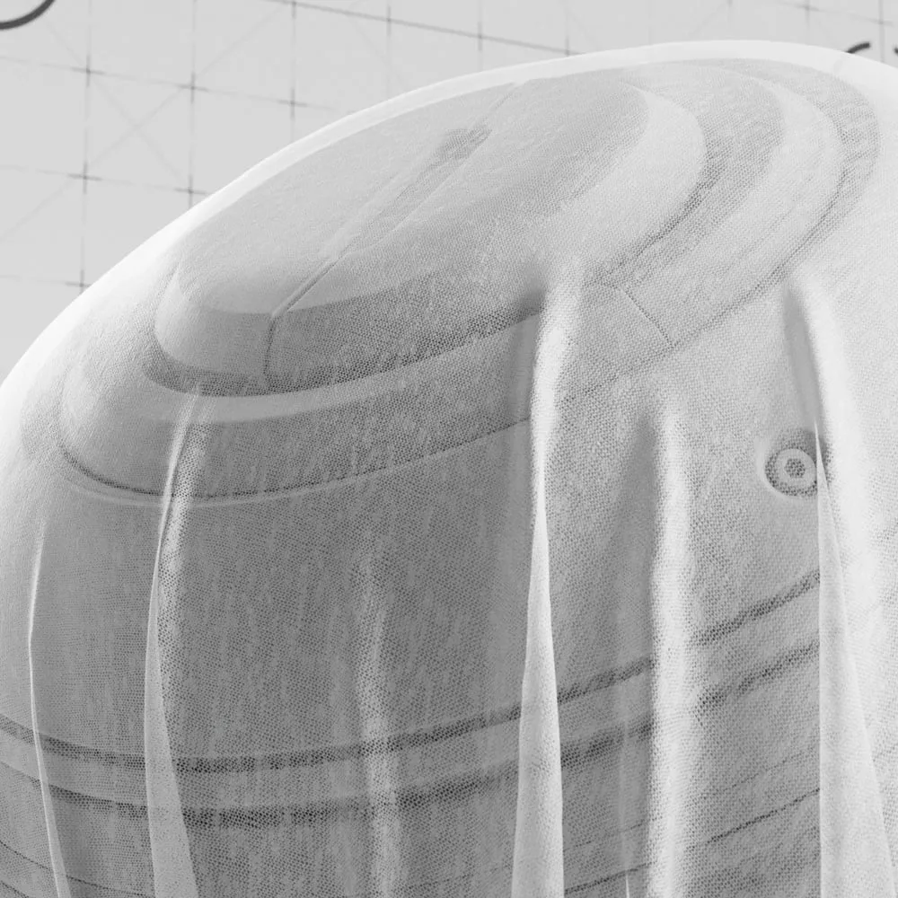 Close-up render of white knitted slub fabric