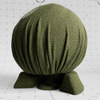 Boucle Khaki cloth material applied on shader ball