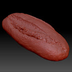 3D scan of a loaf of bread inside ZBrush