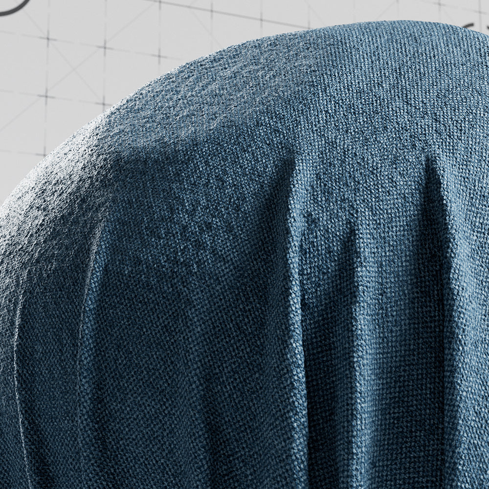 Chenille Basketweave Blue Cell cloth material applied on shader ball