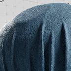Chenille Basketweave Blue Cell cloth material applied on shader ball