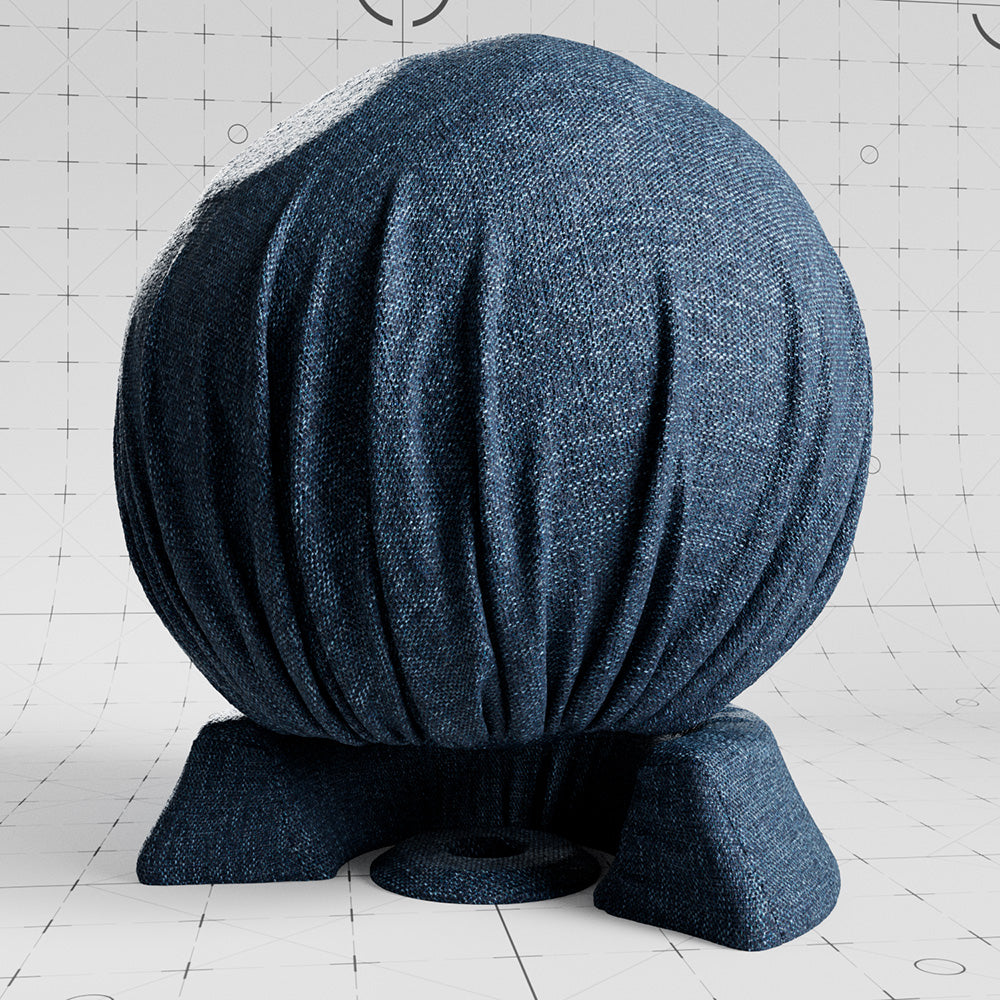 Chenille Basketweave Soft Blue cloth material applied on shader ball
