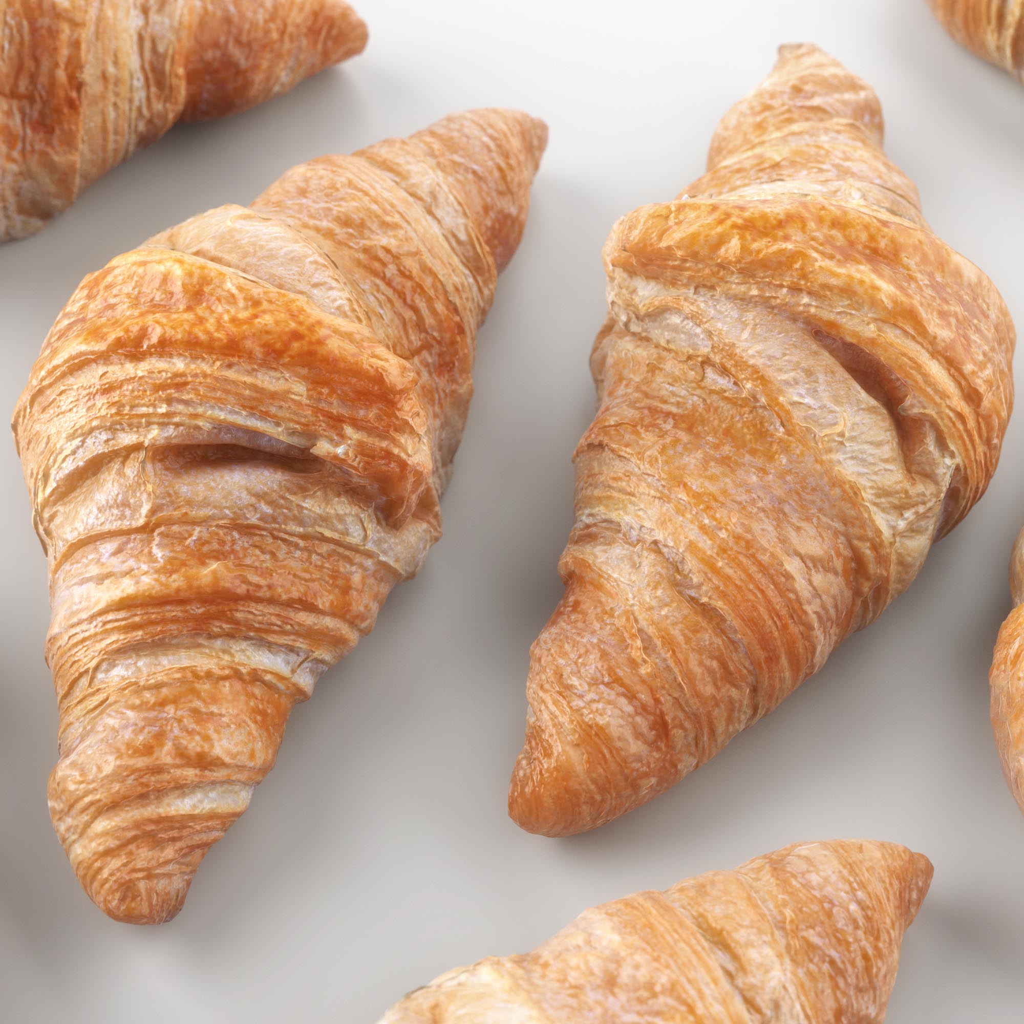3D scan of croissants on a white background