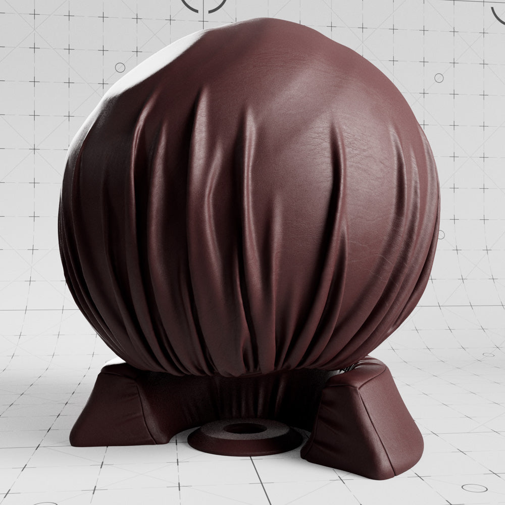 Synthetic leather burgundy cloth material applied on shader ball