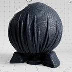 Synthetic leather croco navy cloth material applied on shader ball